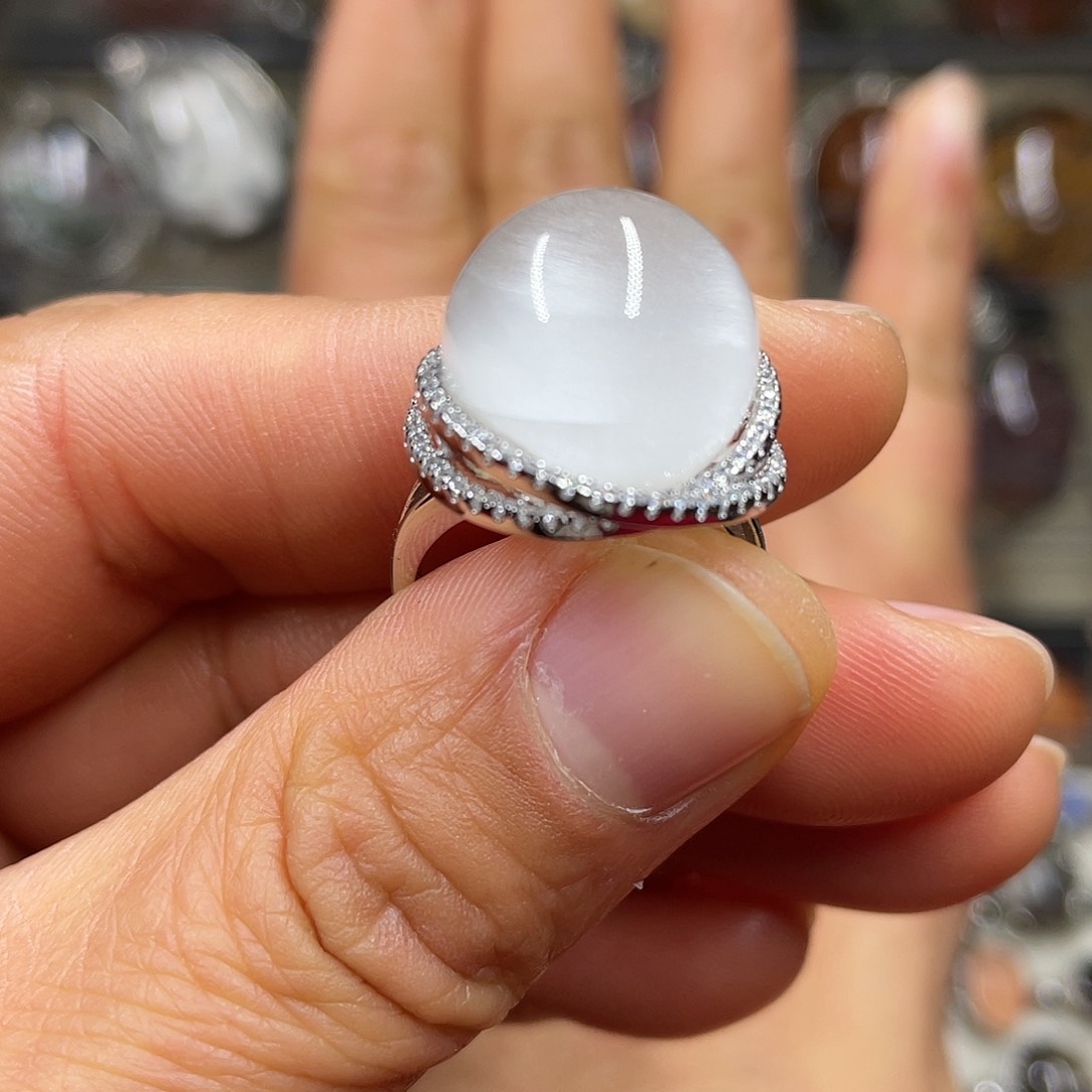 【闪购商品】水晶珠宝半成品银S925镶嵌戒指