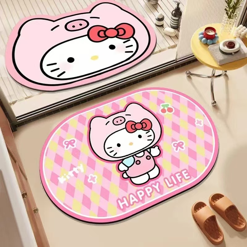 异形卡通可爱浴室硅藻泥吸水厨房厕所地垫脚垫防滑卧室口耐磨地毯