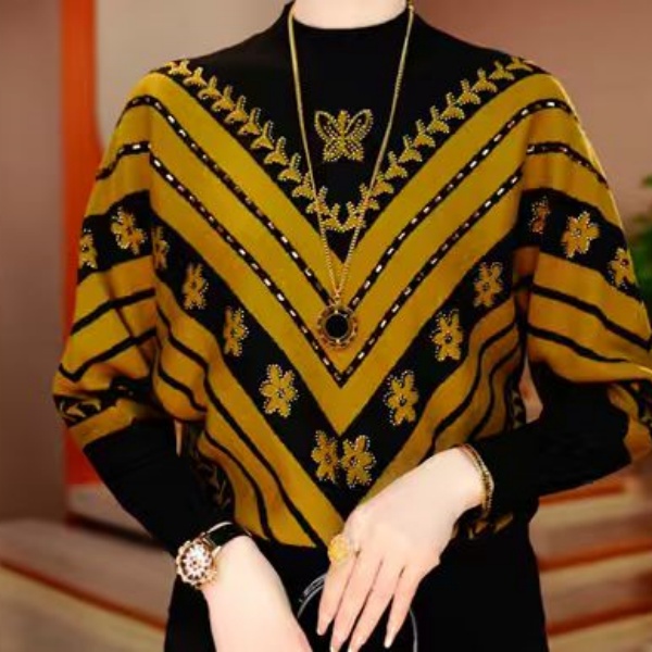 国颐 秋季新款含棉羊毛衣针织毛线衣柔软保暖百搭上衣V25H1076