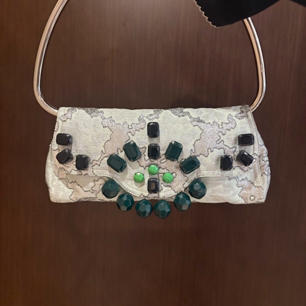 95新 Prada/普拉达 辣辣/超美高稀展览款圆杆提花刺绣单肩包