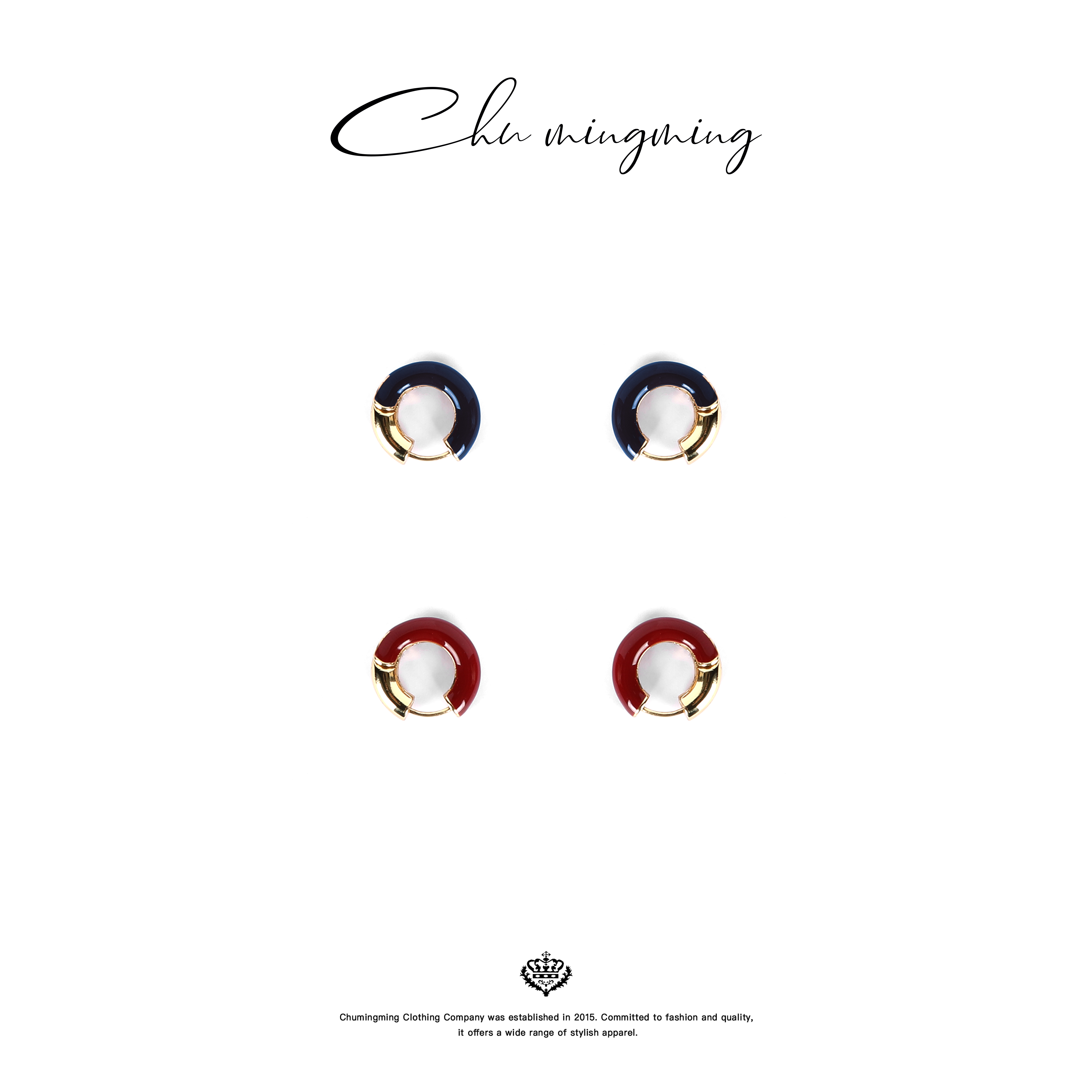  【CHUMINGMING】拼色珐琅耳环SP25162