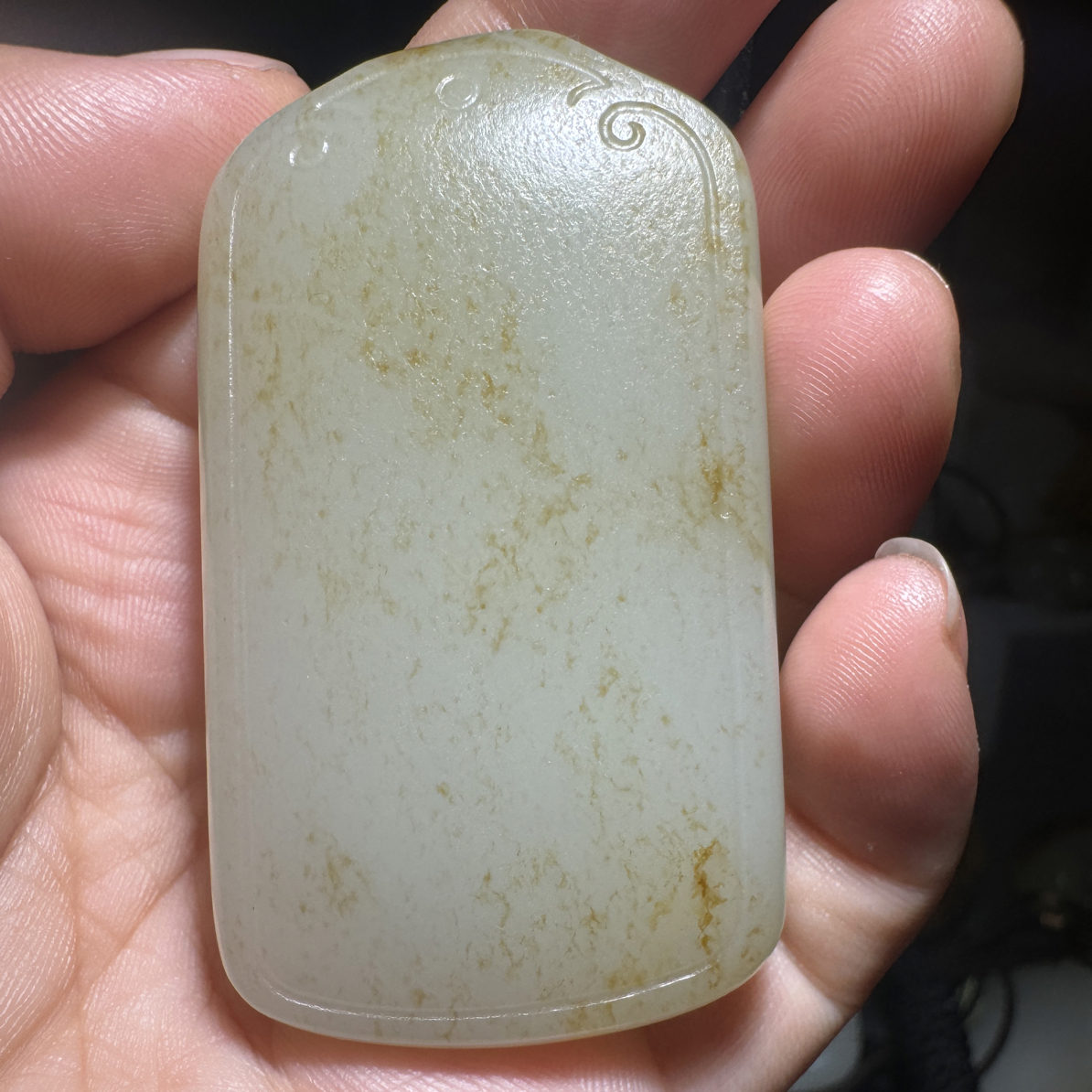 满洒金皮平安无事牌大气精美玉佩