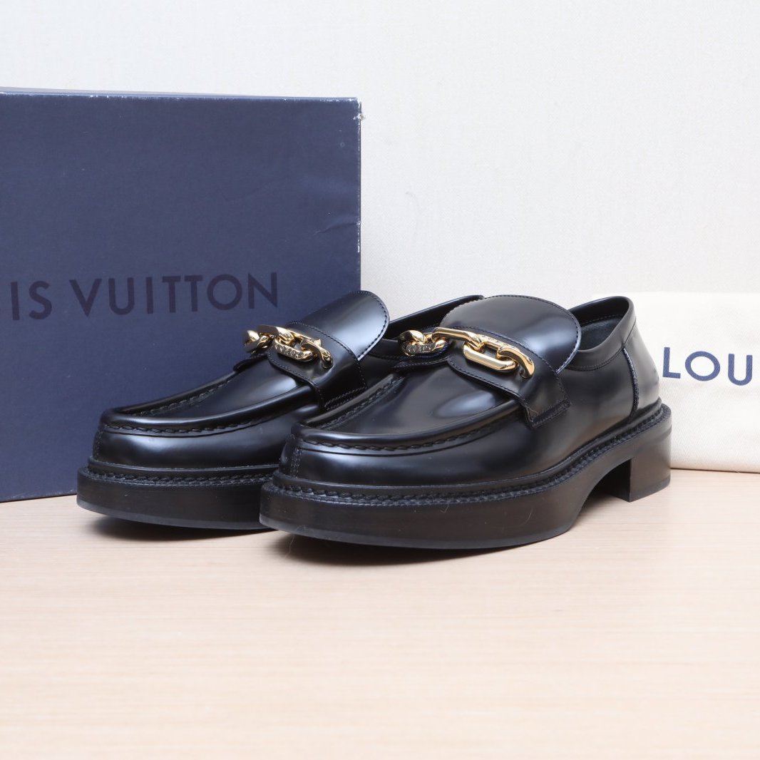 99新 LouisVuitton/路易威登  黑色 皮革C 乐福鞋P254215861
