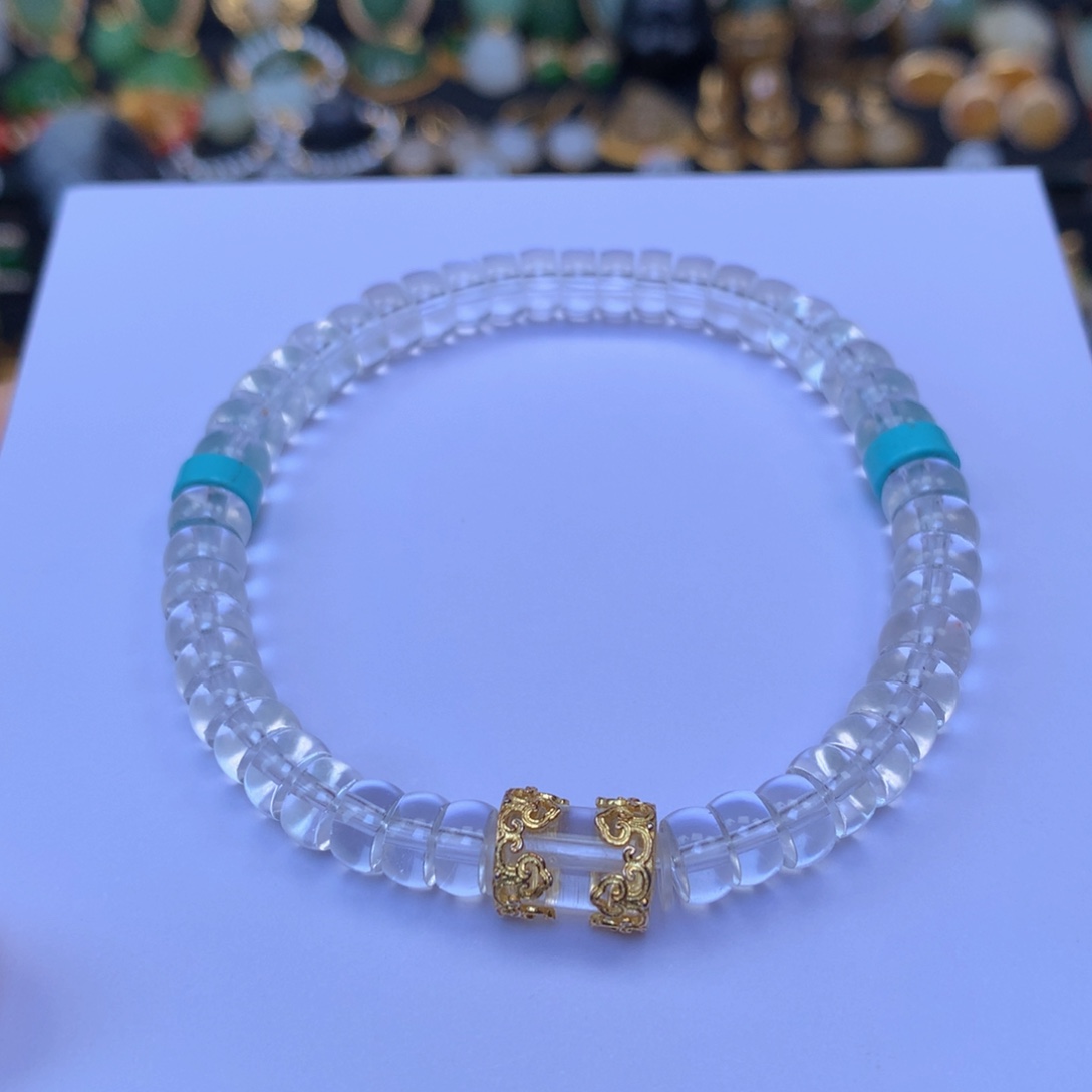 水晶手串银S925镶嵌手串