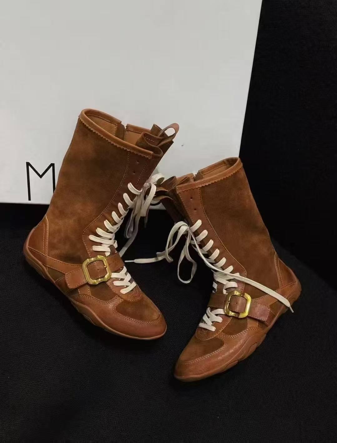 【SFF严选】Maximello25早秋时尚单品拼色短靴1193