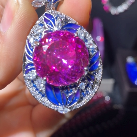 红宝石戒指银S925镶嵌