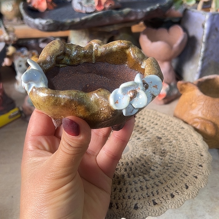 福利手工粗陶高温花器满58包邮