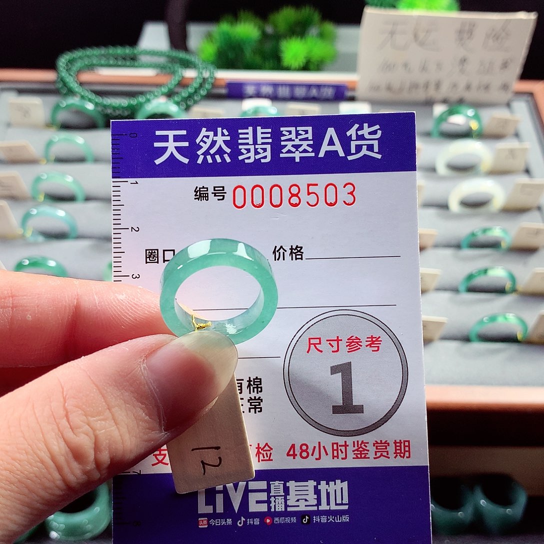 翡翠未镶嵌戒指12号