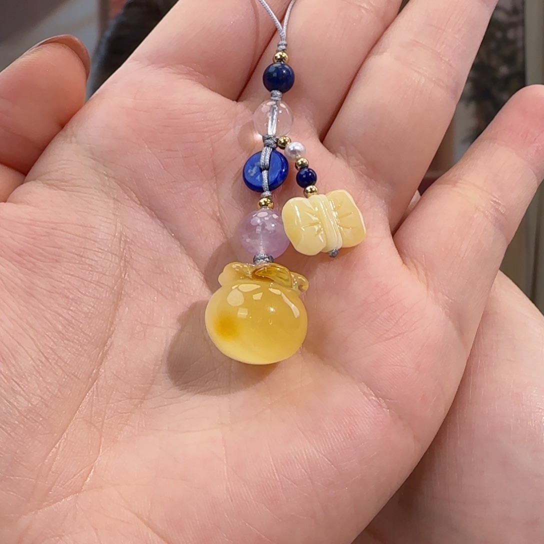 蜜蜡未镶嵌吊坠(赠链)