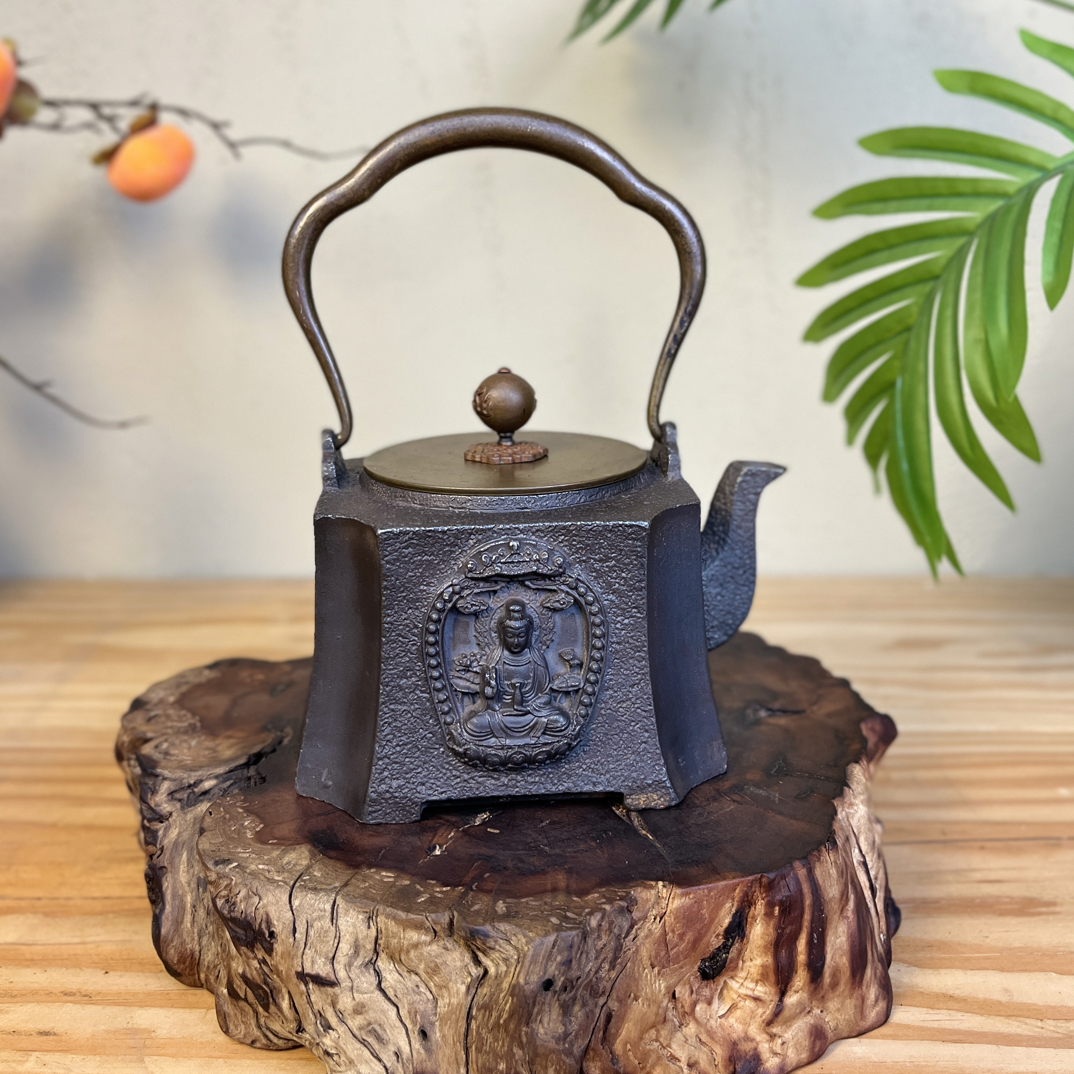 一念慈悲 日本原版纯手工无涂层复古煮水砂铁壶家用茶壶茶具套装