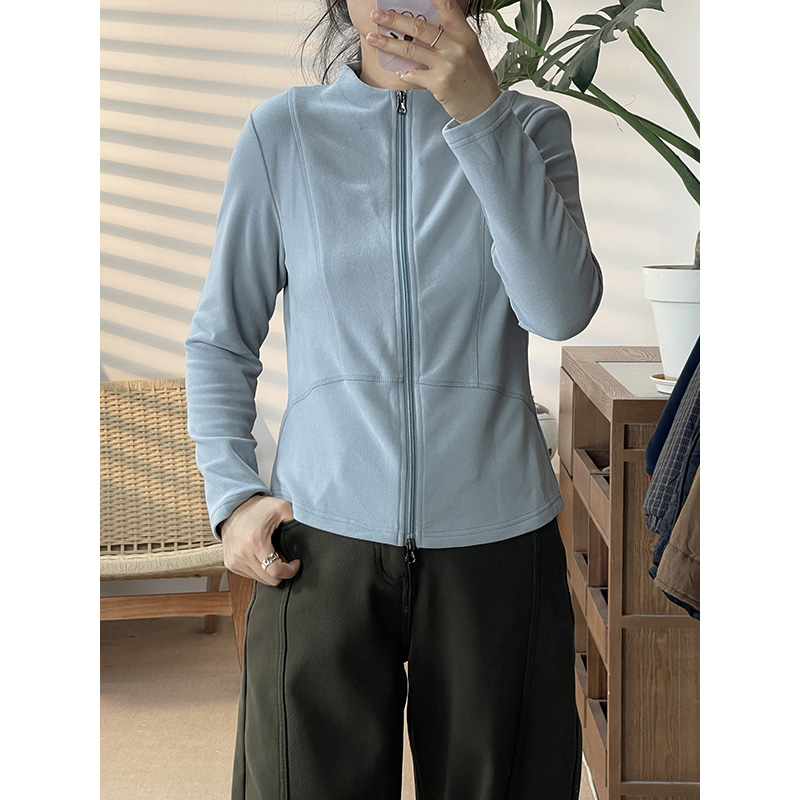 稻子家2025爆爆款显瘦百搭保暖双头拉链打底开衫537