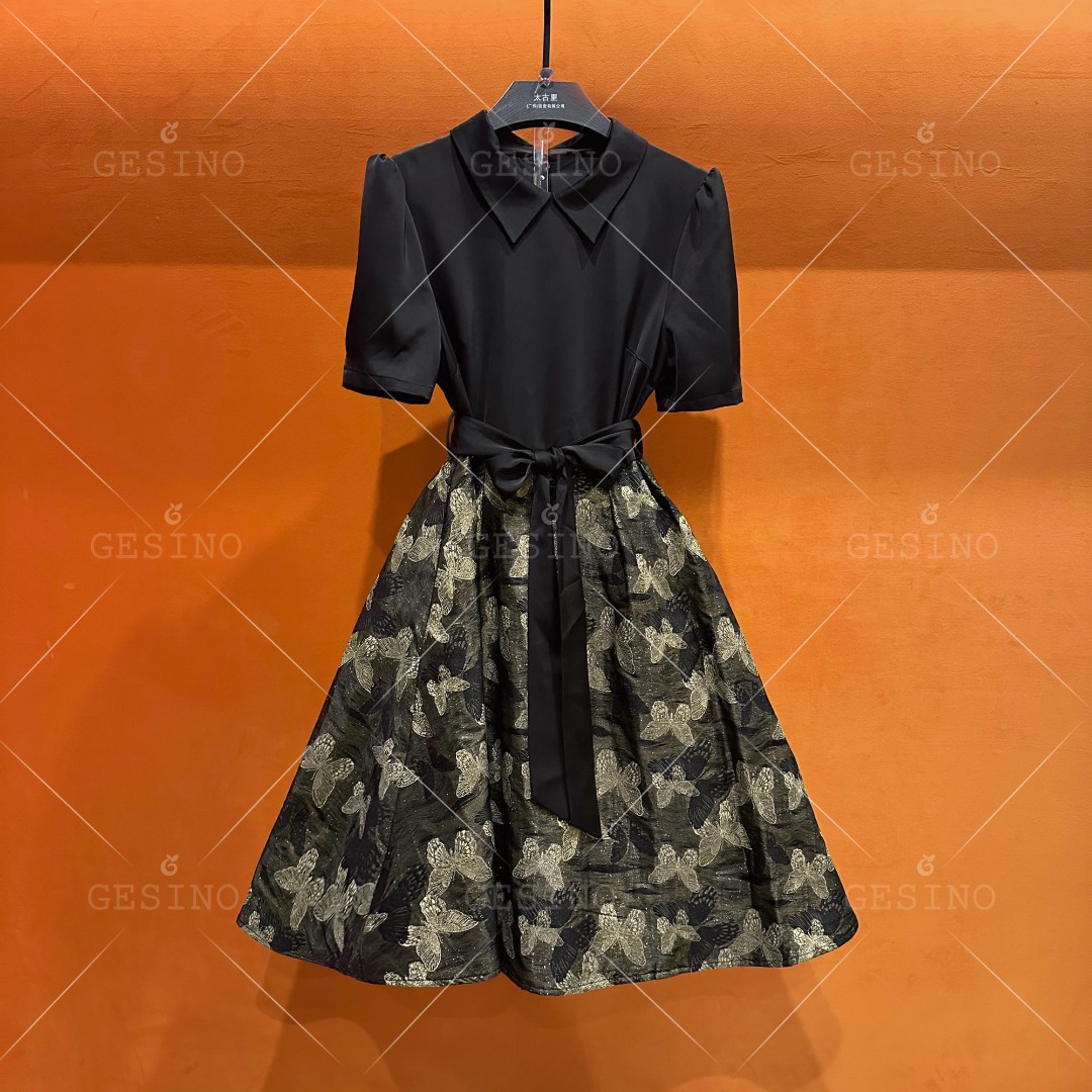 【悠】春夏丨设计师轻奢法式气质印花女士连衣裙CX-202491