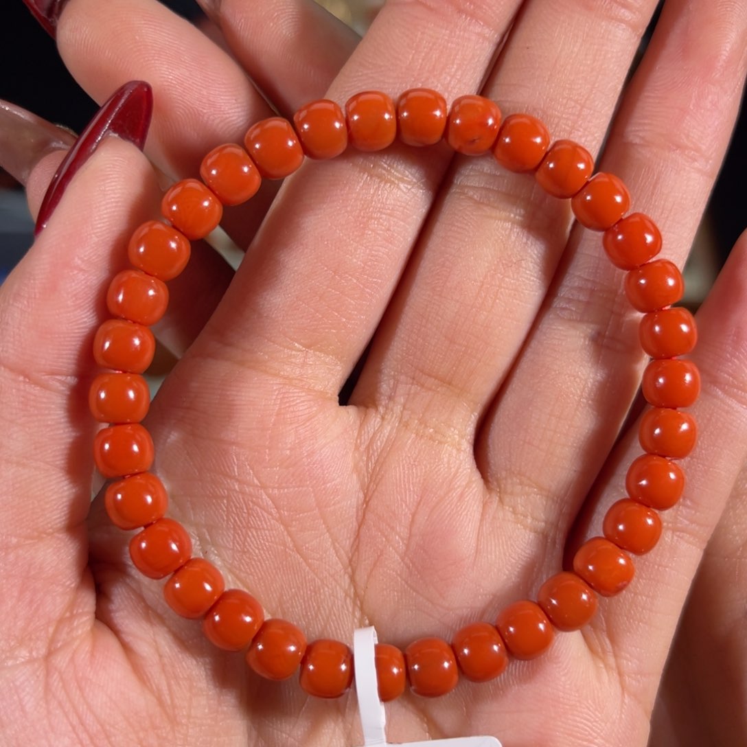 南红玛瑙官坡老形单圈 6mm未镶嵌