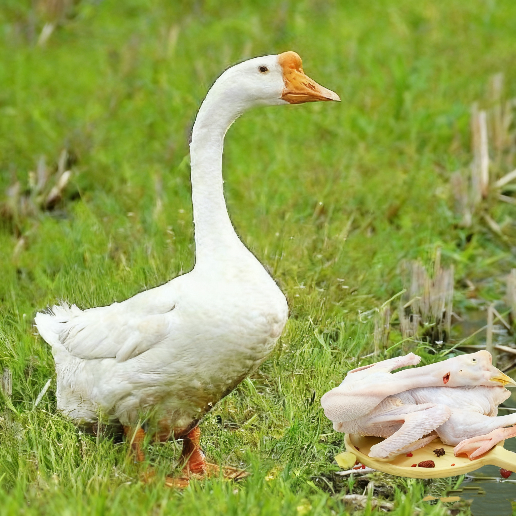 农家散养鹅活鹅现杀鹅大白鹅草鹅土鹅生新鲜鹅顺丰包邮到家
