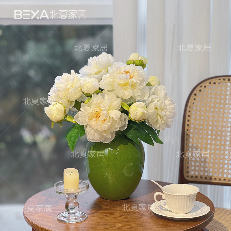 凤凰芍牡丹仿真花摆设插花客厅装饰摆件中式餐桌花花艺假花花束