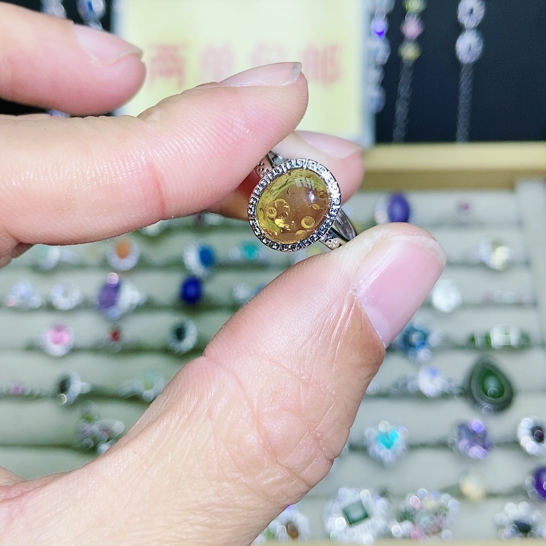 【闪购商品】未镶嵌琥珀（花珀）戒指