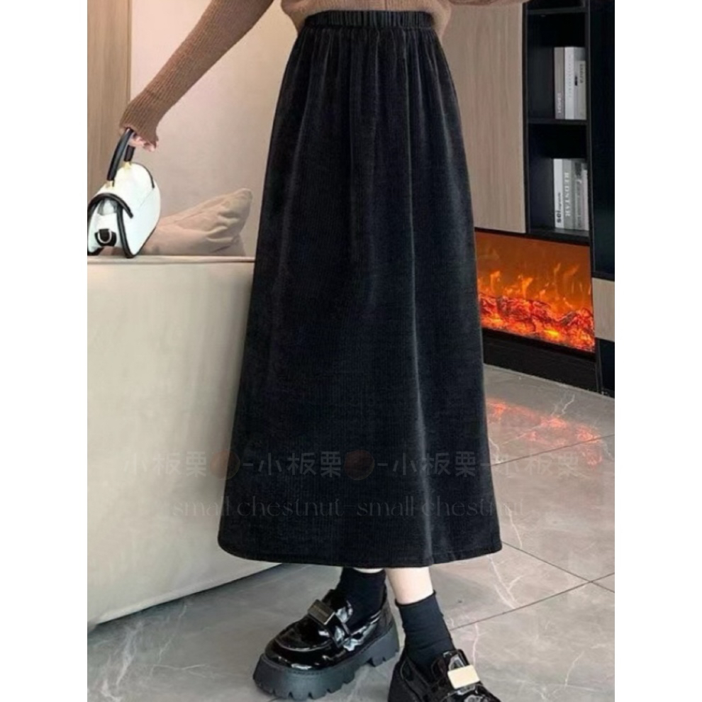 【小板栗精选】“百搭裙裙系列”金丝绒中长裙半身裙开叉包臀垂坠感