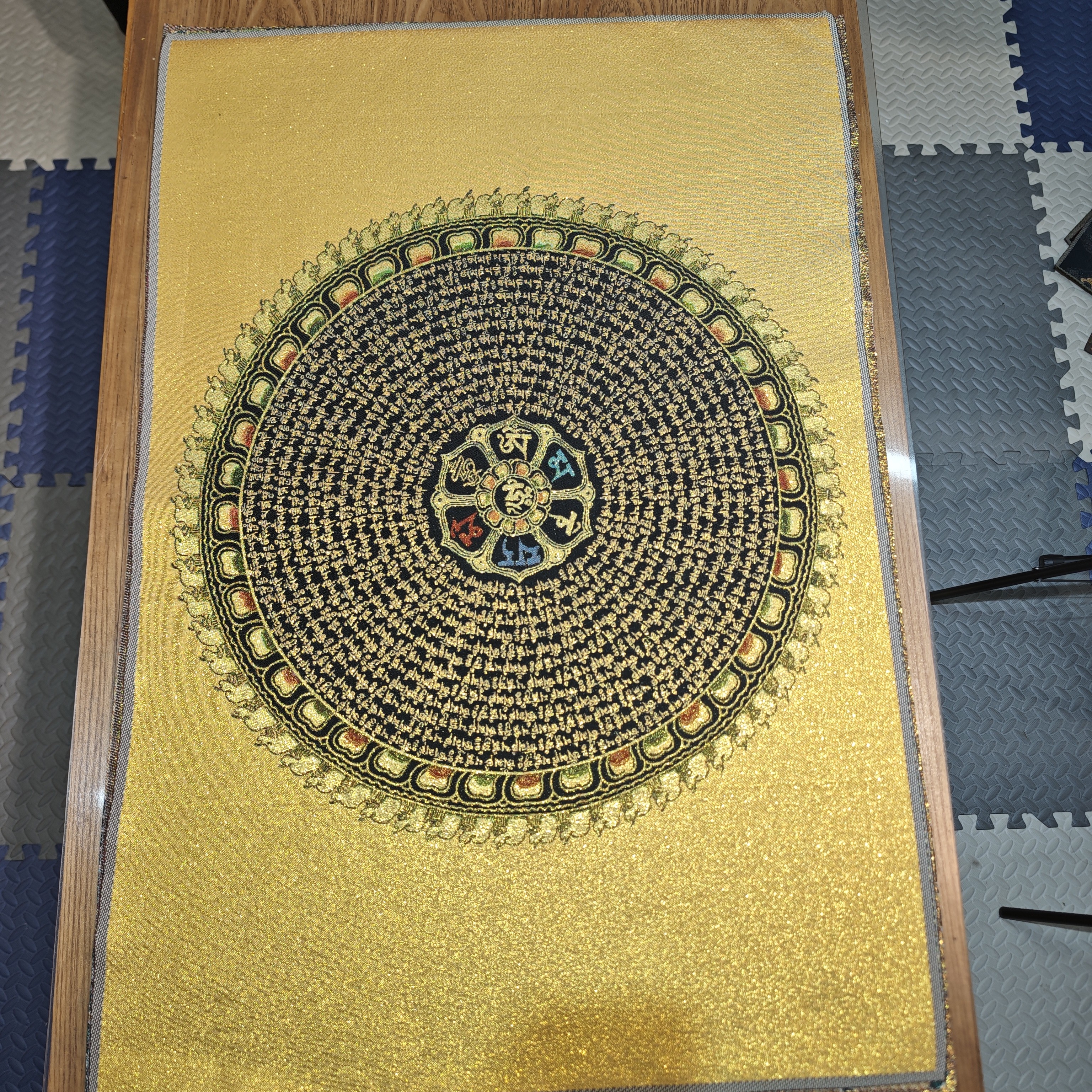 刺绣六字箴言装饰画办公室玄关茶室书房客厅背景墙挂画