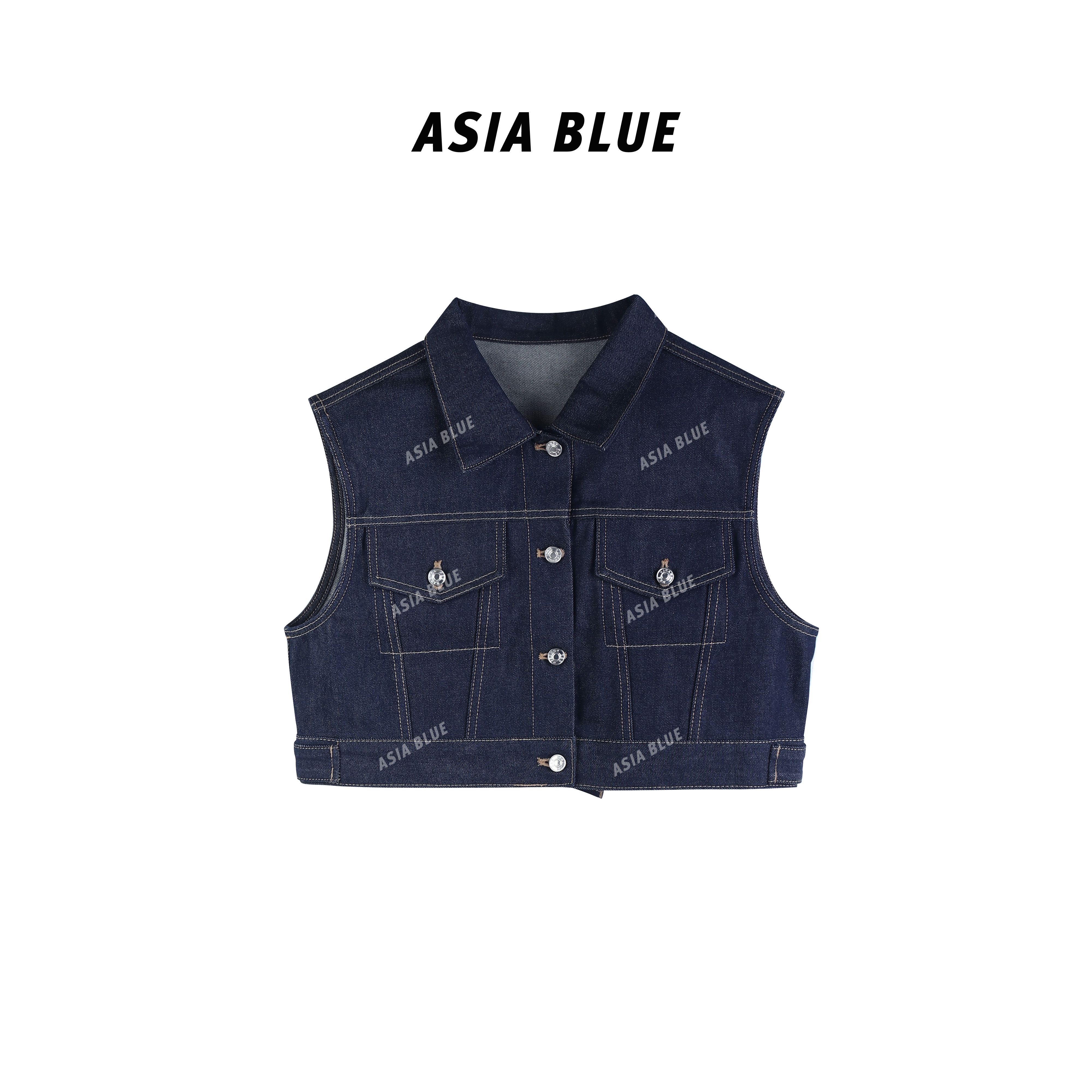 【ASIA BLUE】· ·2025春季显瘦洋气单排扣牛仔马甲外套Q5331