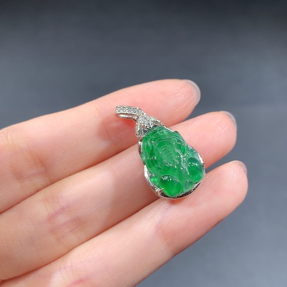 银S925镶嵌戒指翡翠翡翠