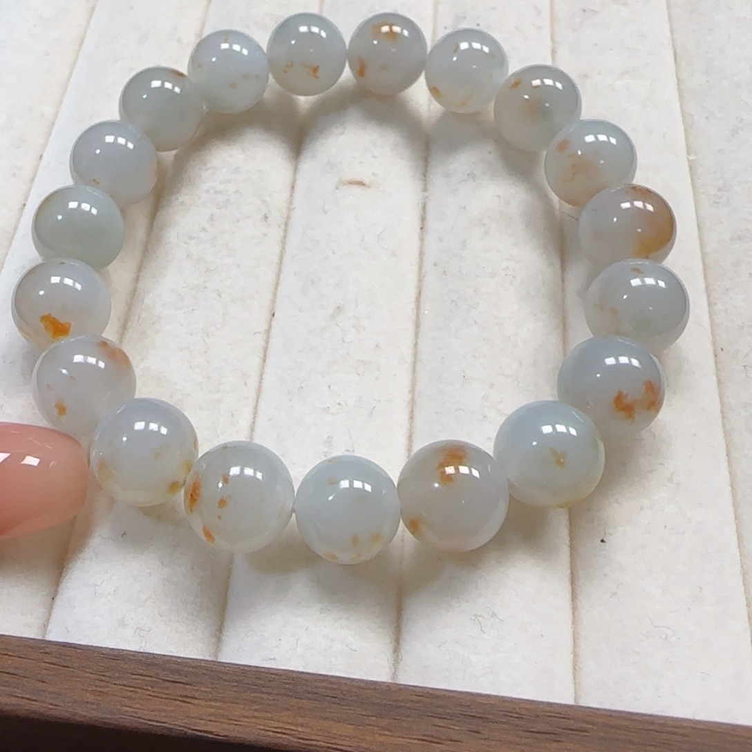 翡翠未镶嵌手链卡10特色飘红手串