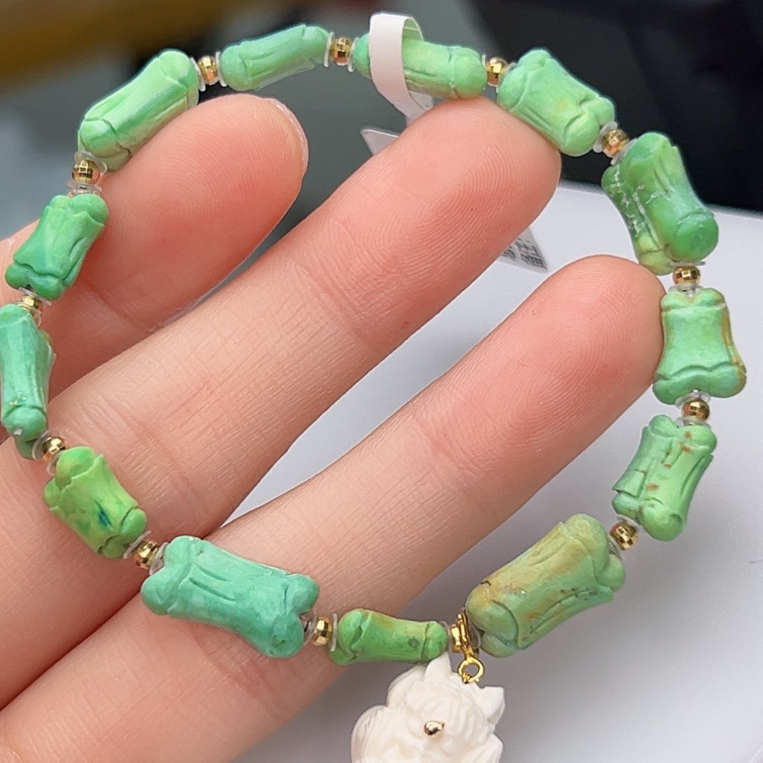 绿松石珠宝奇石18K金镶嵌