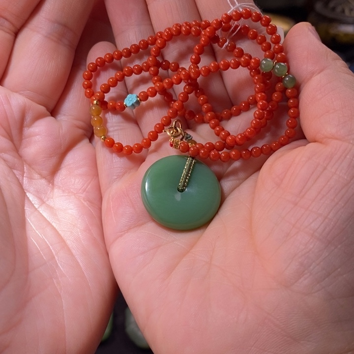 和田玉（碧玉）未镶嵌颈饰❥****