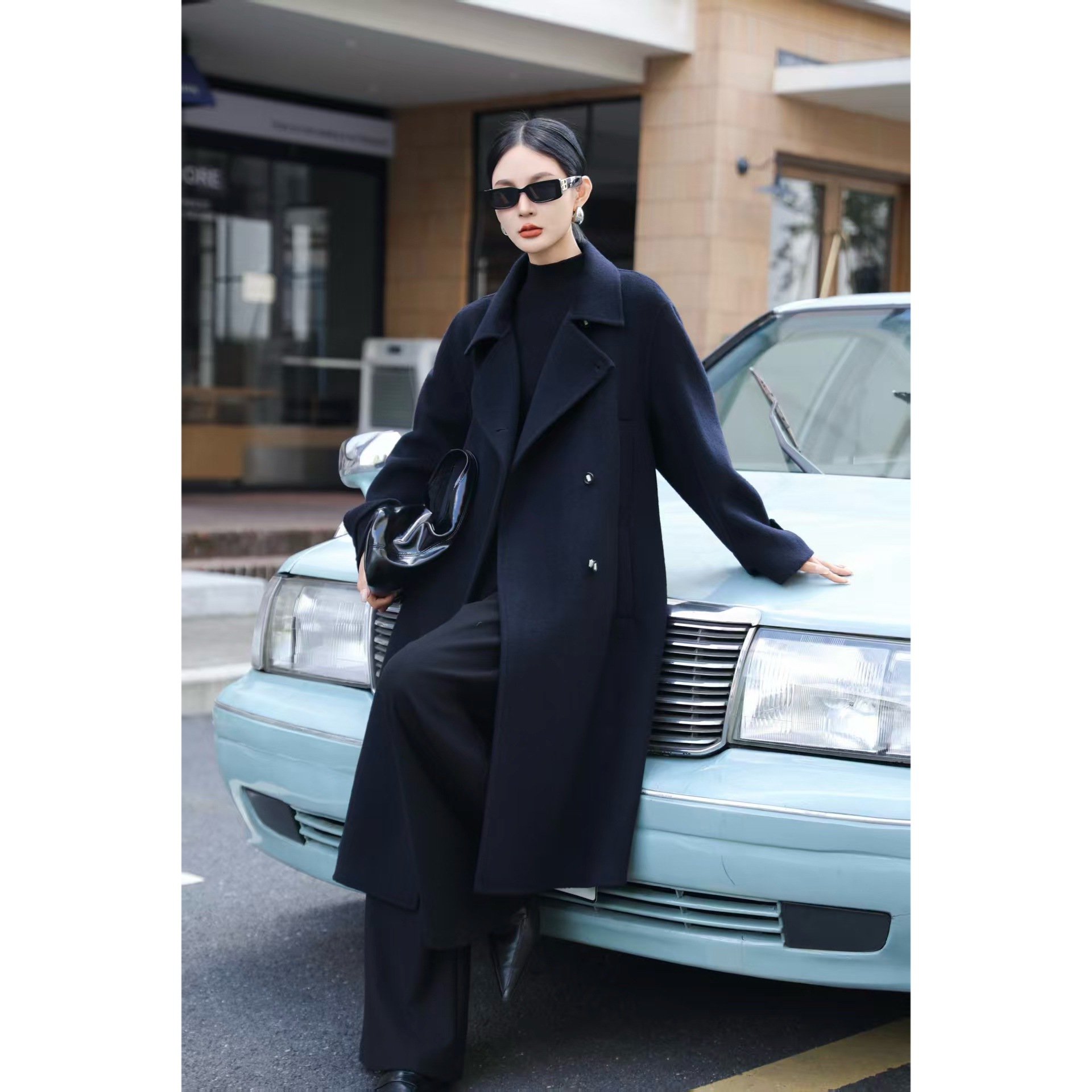 6628爆款时尚高端苏力毛长款双面大衣（衣长112左右）