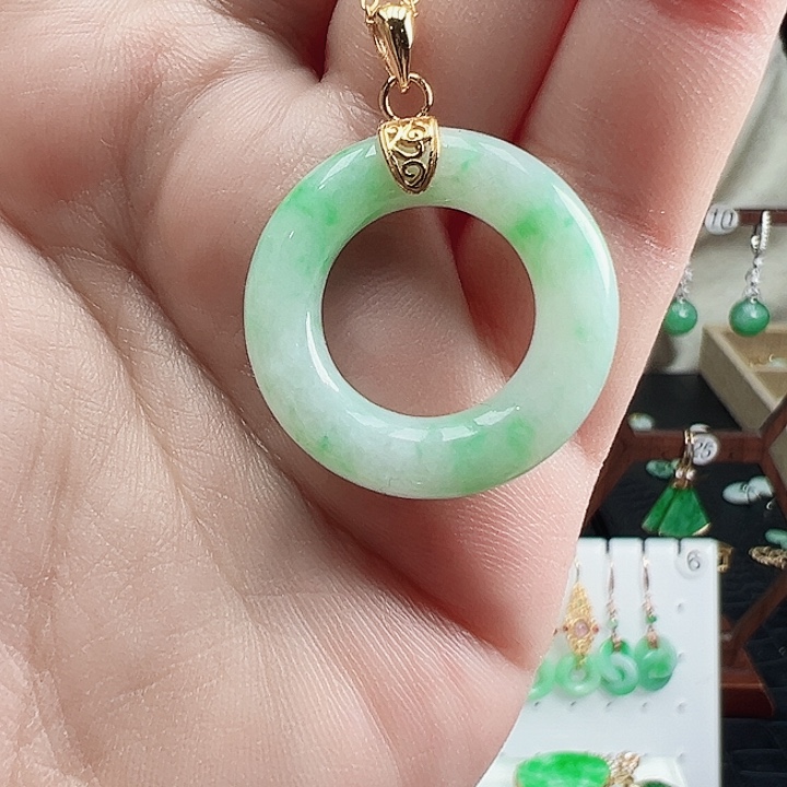 翡翠吊坠(不含链)银S925镶嵌吊坠