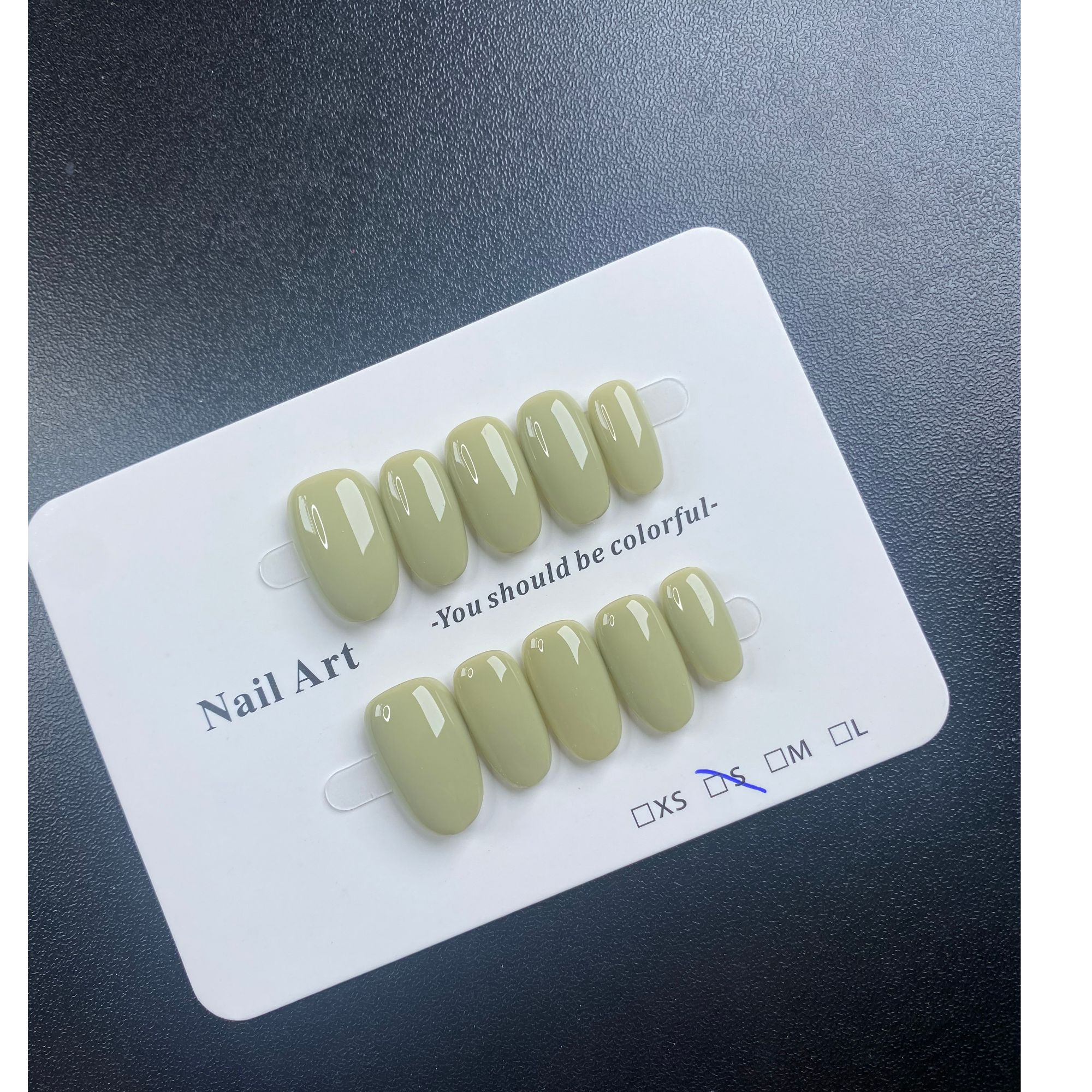 抹茶纯手工纯色穿戴甲