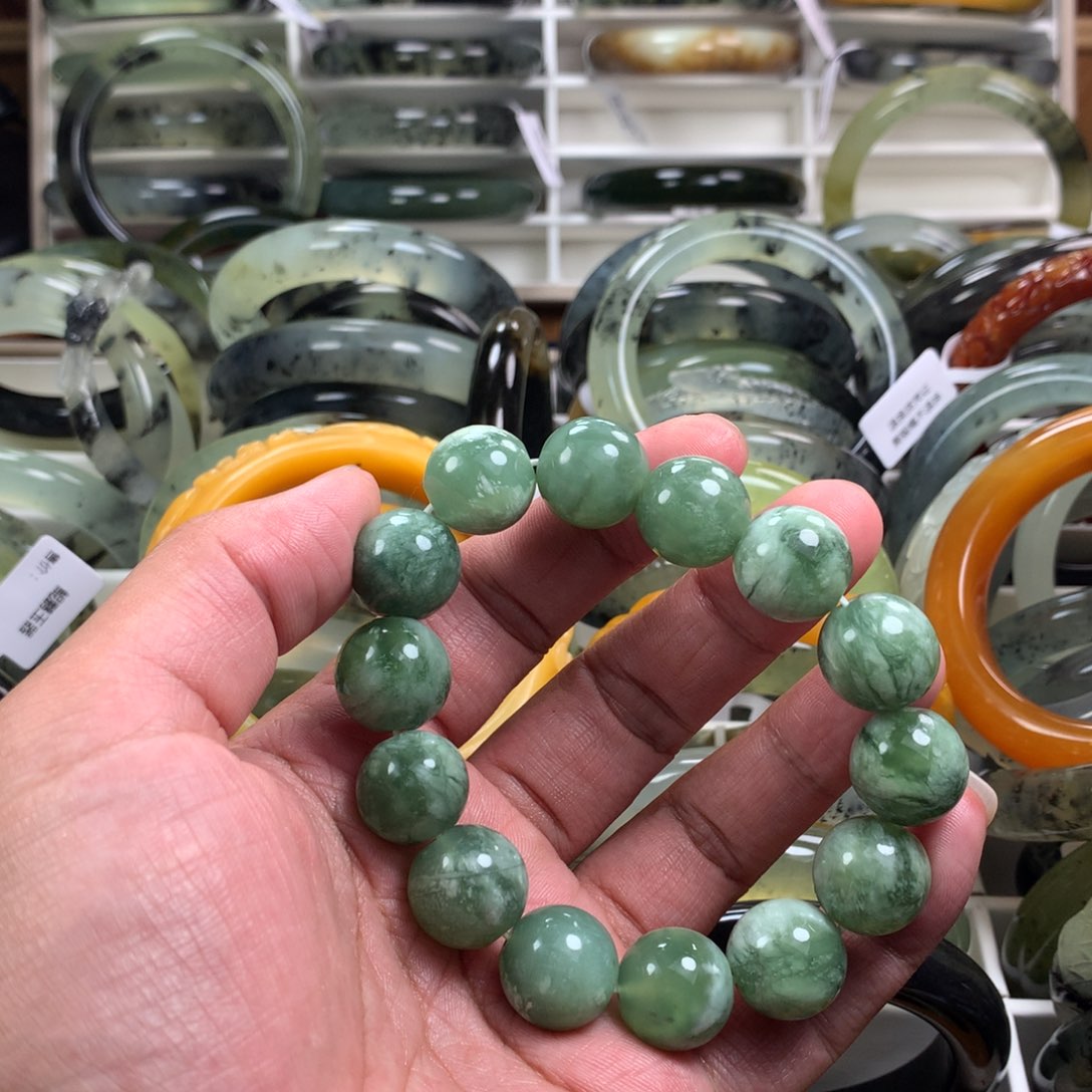 蛇纹石玉手串未镶嵌焱*