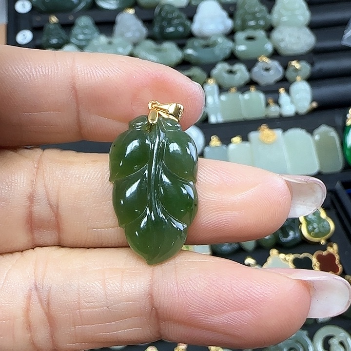 和田玉吊坠(不含链)银S925镶嵌