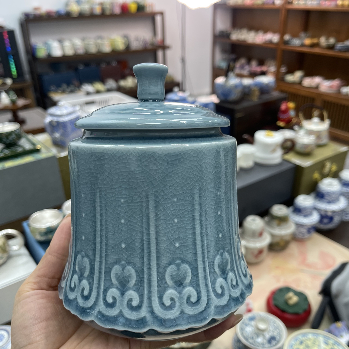 437中高档青瓷茶叶罐密封罐