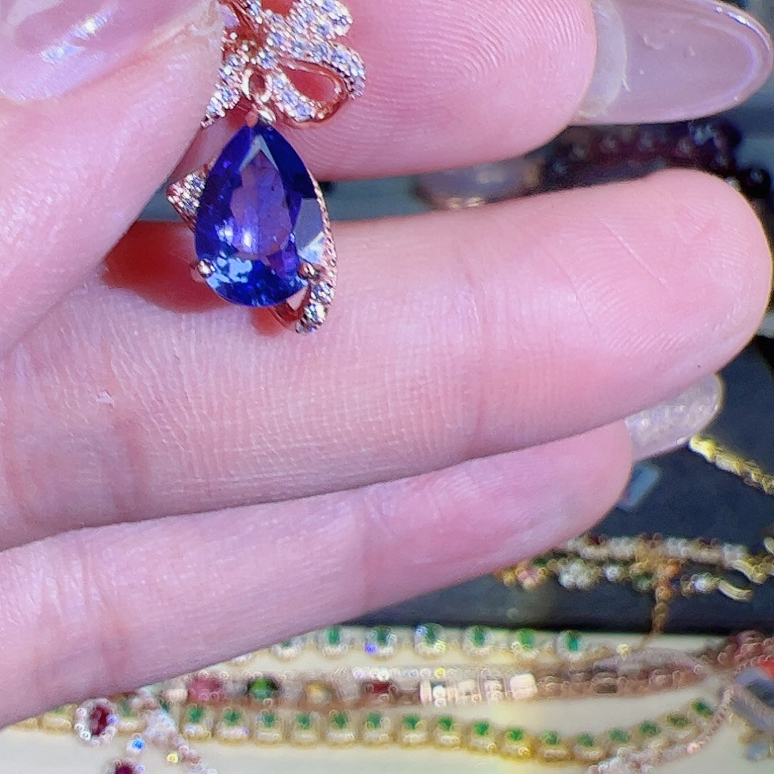 坦桑石吊坠银S925镶嵌