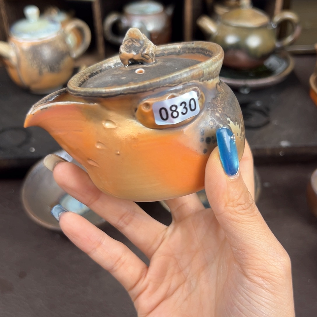杯柴烧茶器中白宝瓶