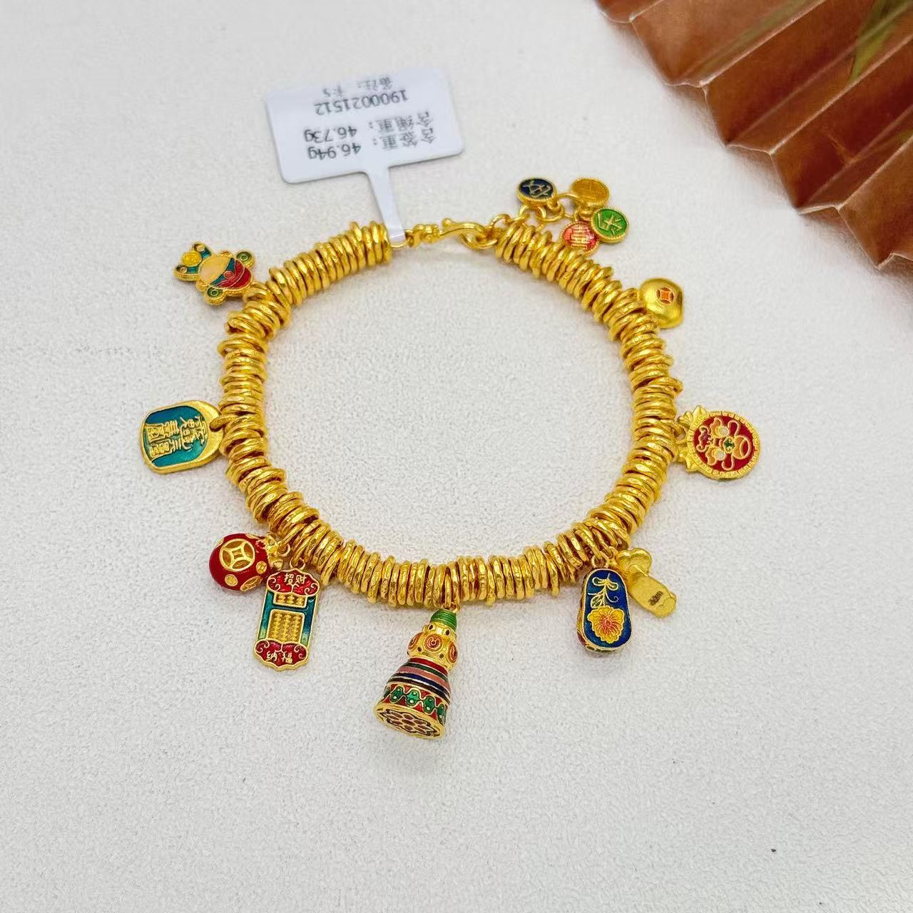 足金999手工古法盘缠手链卡5 DIY设计搭配新春礼物15cm   46.59