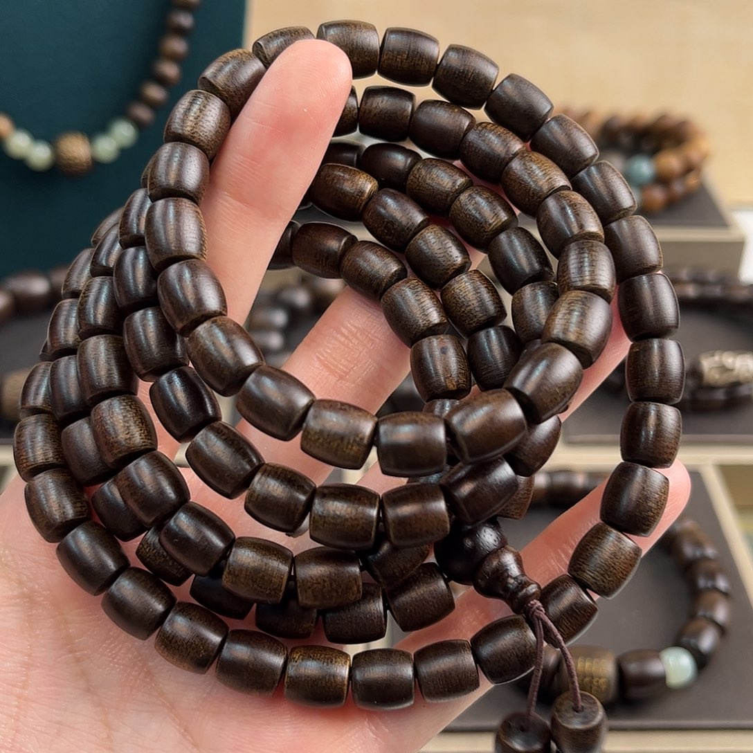 一***念沉香手串8mm108颗越南芽庄玉化白奇楠沉水