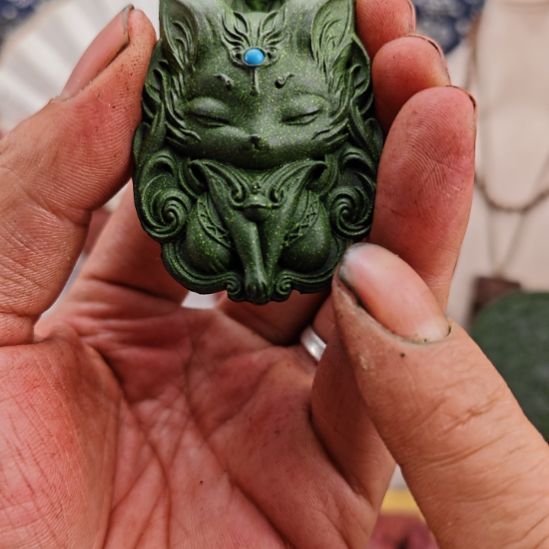 泥塑梦灵香方镶嵌版九尾狐福利价