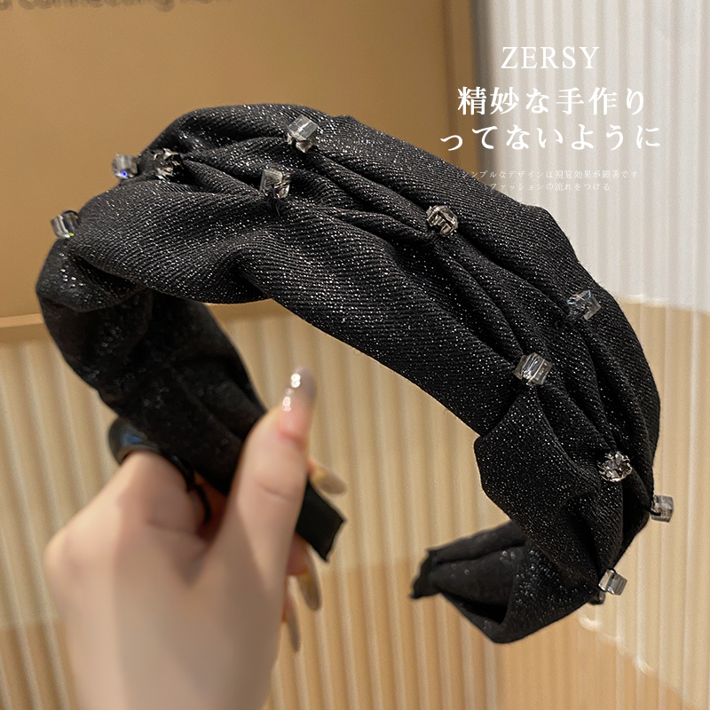 新款褶皱显脸小发箍头饰气质高颅顶压发发卡洋气网红头捆百搭发饰