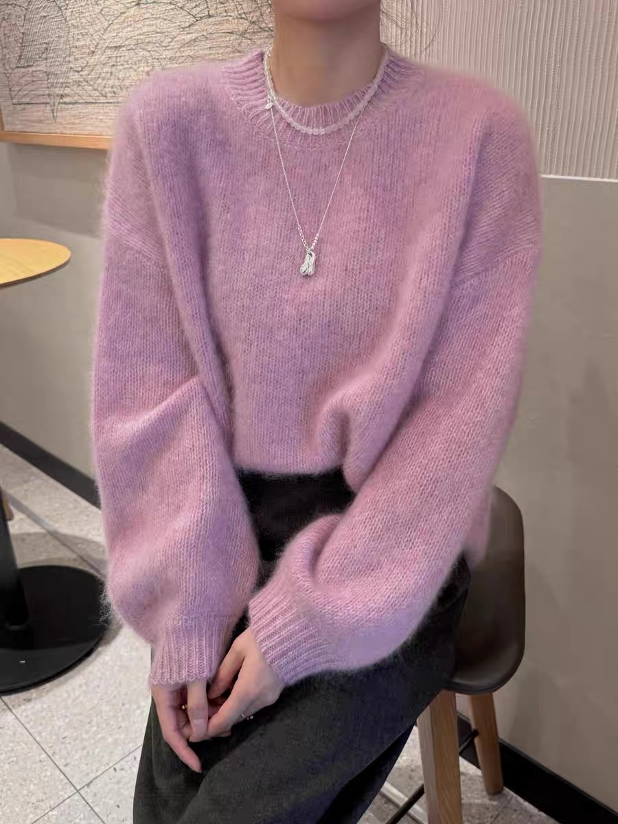 女宽松加厚羊毛打底衫