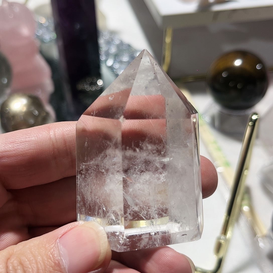 水晶天然水晶微瑕银S925镶嵌