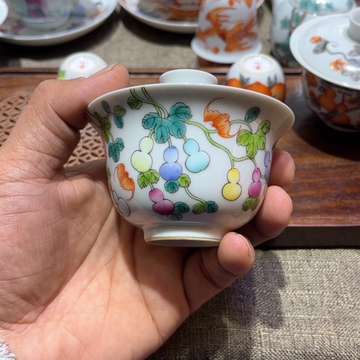 纯手绘精品盖碗杯