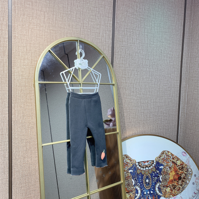 AQ412   宝宝深灰色打底裤子  加绒  秋冬款