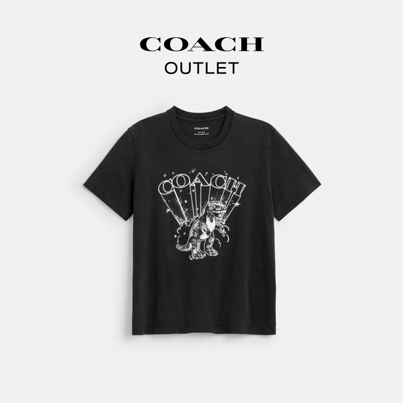 【新品】COACH/蔻驰奥莱 棉质REXY印花经典T恤