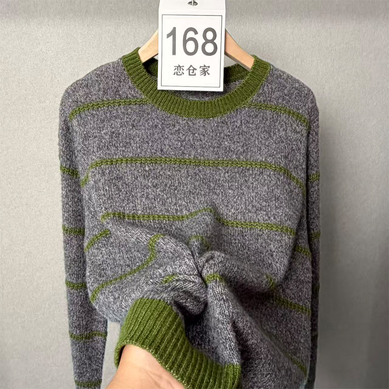 秋冬新款3D条纹加厚山羊绒针织羊毛衫打底衫保暖毛衣禁止机洗