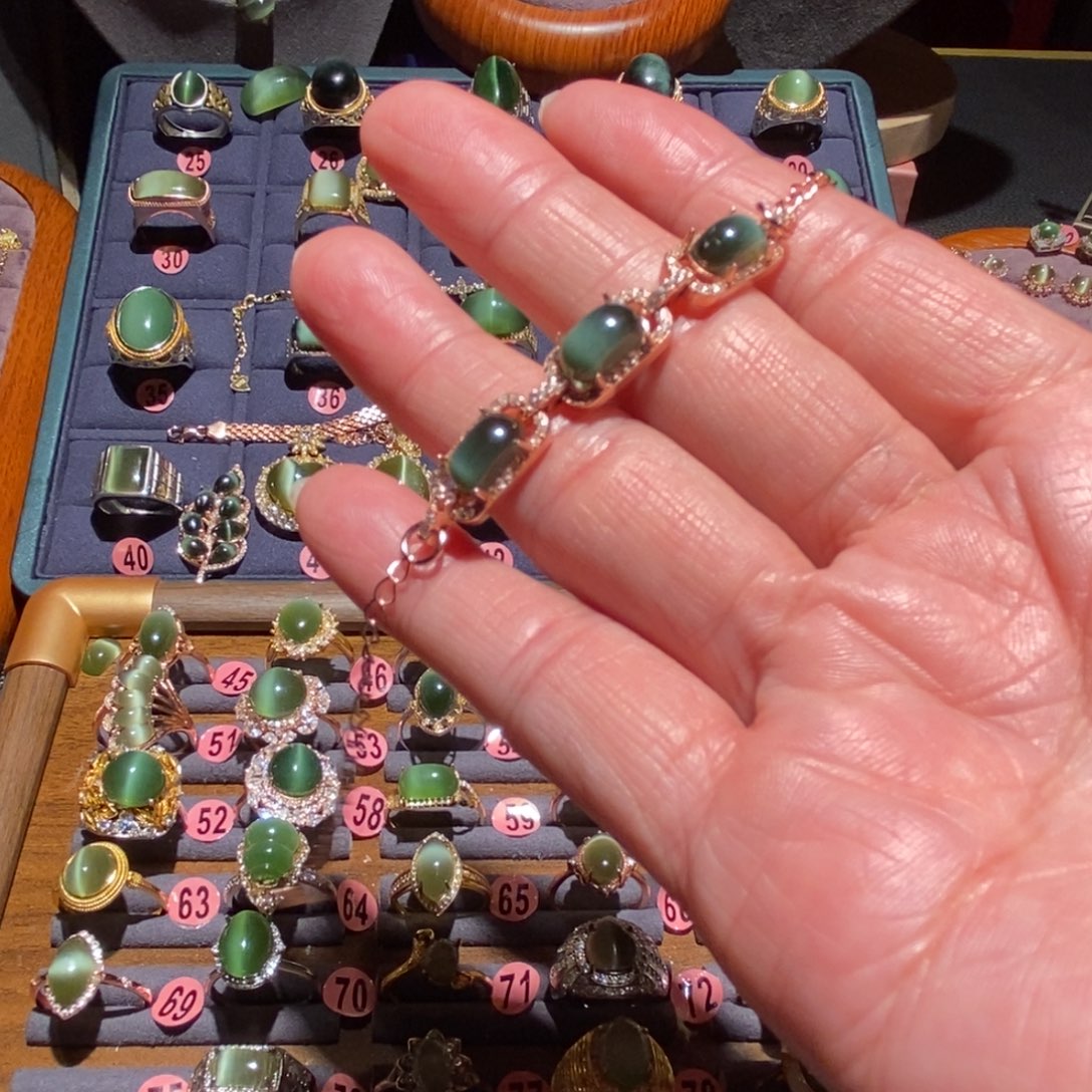 和田玉手链银S925镶嵌