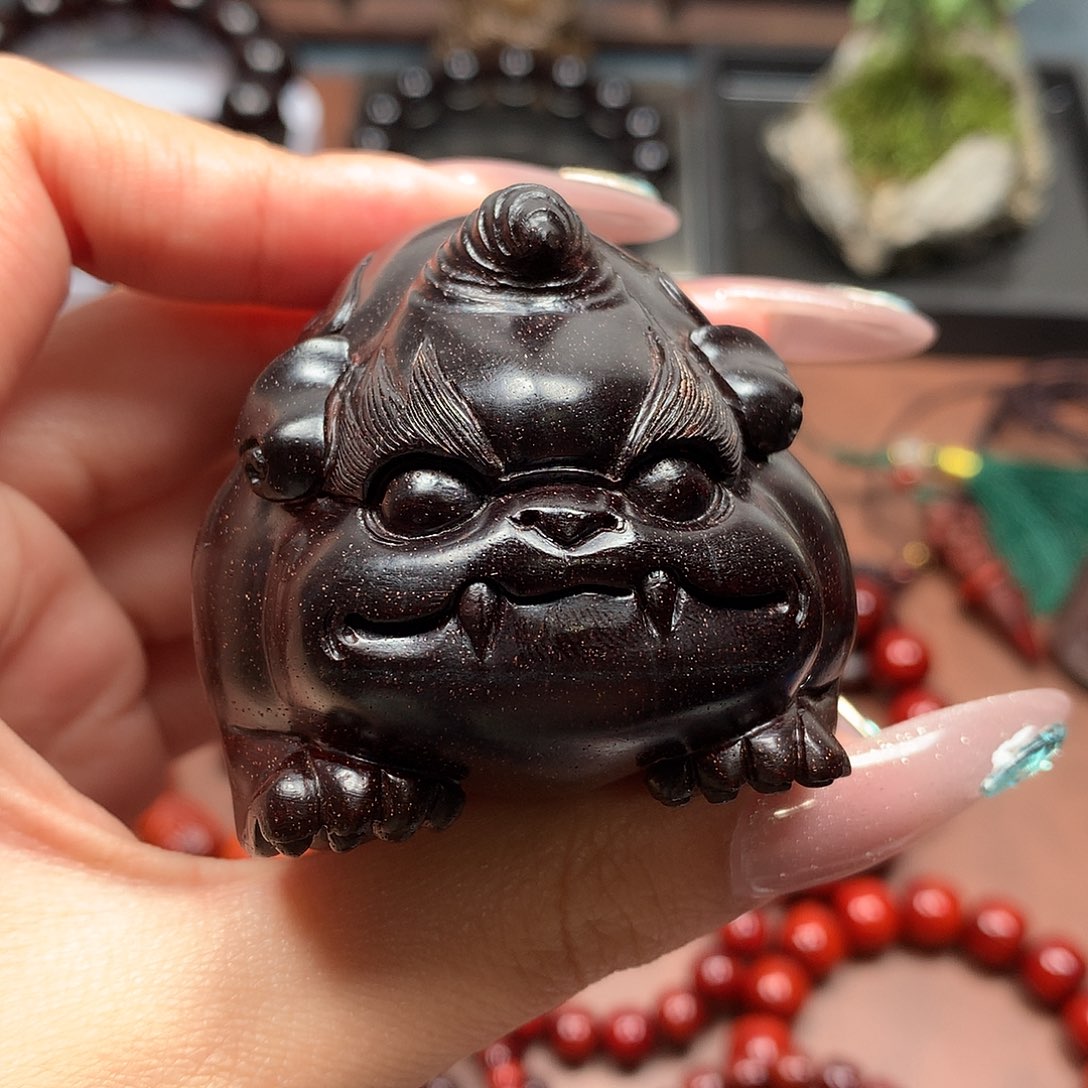 檀香紫檀（小叶紫檀）湘工手雕谛听