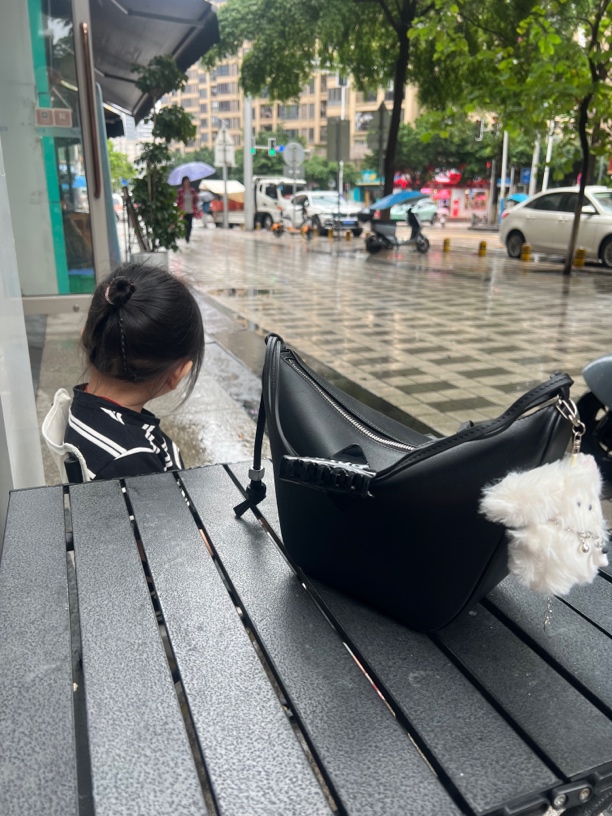 新款简约轻便通勤单肩斜挎黑色饺子包