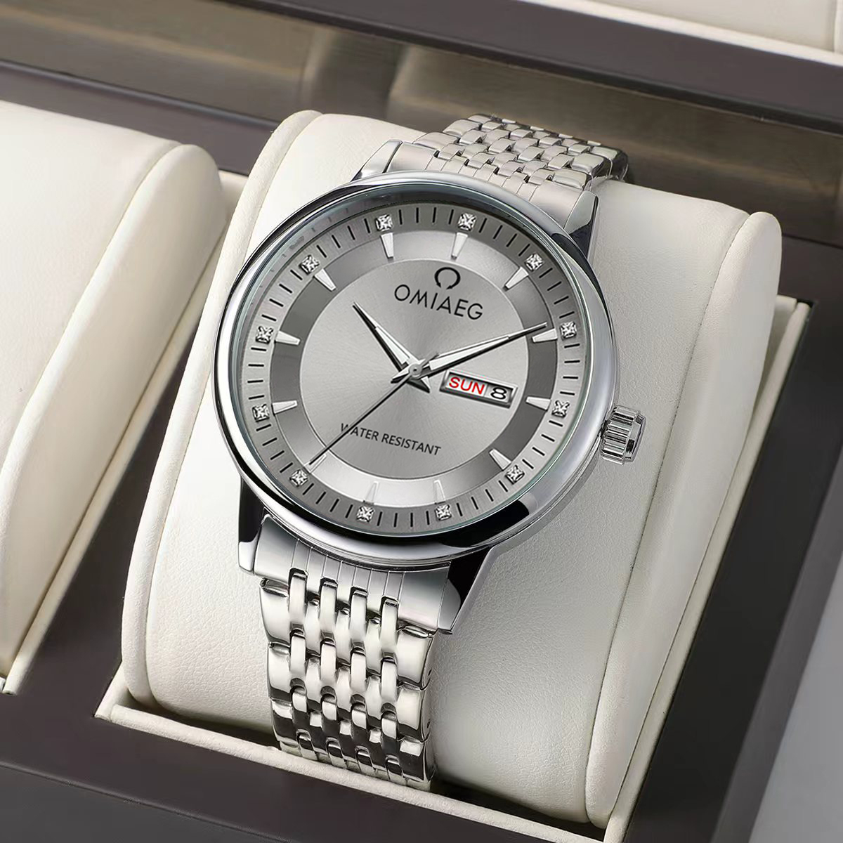 时尚轻奢蝶飞高级灰双日历防水夜光男表M7003G专属