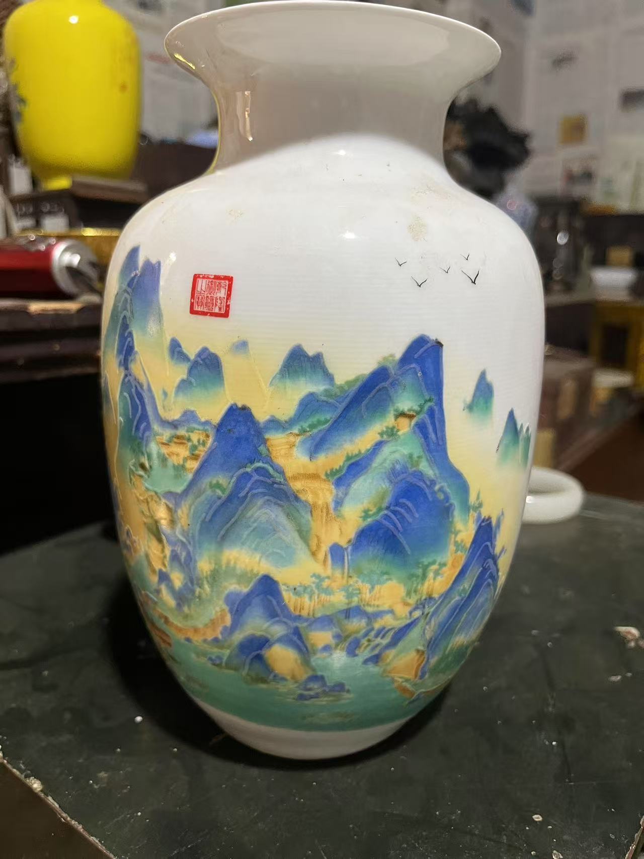 精品摆件千里江山瓶呆呆